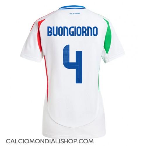 Maglie da calcio Italia Alessandro Buongiorno #4 Seconda Maglia Femminile Europei 2024 Manica Corta